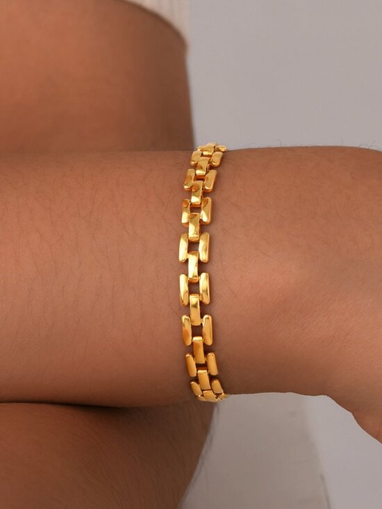 Chelsea Rose Collections Jewelry - Classic Link Gold Plated Bracelet